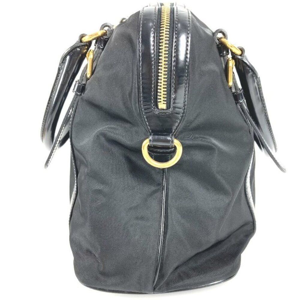 Prada Shoulder Bag Triangle Logo Plate 1 Bb01 Leather Nylon Black - Picture 5 of 9